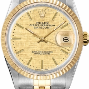 Datejust 36 Champagne Linen Dial Unisex Watch 16013