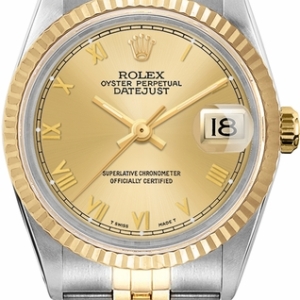 Datejust 36 Champagne Roman Dial Gold & Steel Unisex Watch 16013