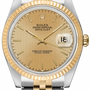 Datejust 36 Champagne Tapestry Dial Unisex Watch 16013