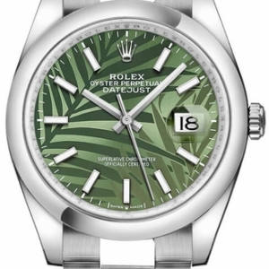 Datejust 36 Olive Green Palm Motif Dial Unisex Watch 126200-0020