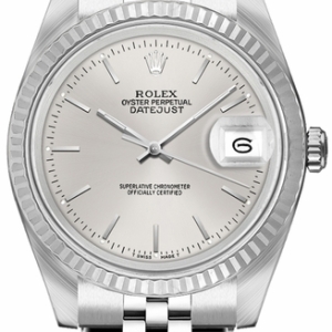 Datejust 36 Silver Index Dial Fluted Bezel Unisex Watch 16234