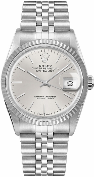 Datejust 36 Silver Index Dial Unisex Watch 16014