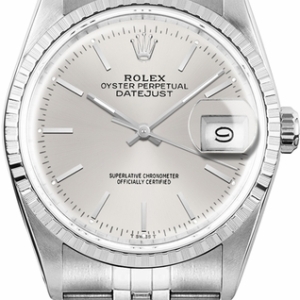 Datejust 36 Stainless Steel Engine Turned Bezel Unisex Watch 16030