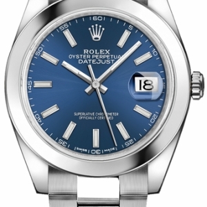Datejust 41 Blue Index Dial Oystersteel Men's Watch 126300-0001