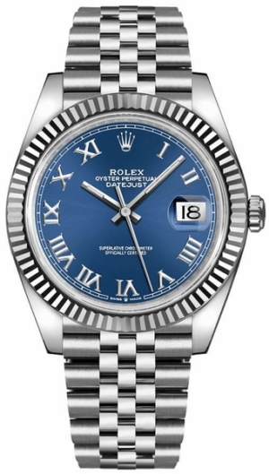 Datejust 41 Blue Roman Numeral Dial Men's Watch 126334-0026