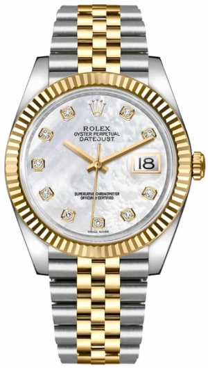 Datejust 41 Mother of Pearl Diamond Dial Men's Watch 126333-0018
