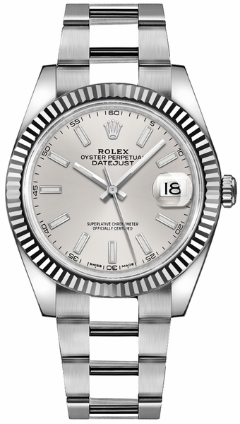 Datejust 41 Silver Dial Oyster Bracelet Watch 126334-0003
