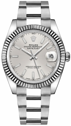Datejust 41 Silver Dial Oyster Bracelet Watch 126334-0003
