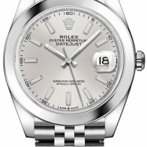 Datejust 41 Silver Dial Smooth Bezel Men's Watch 126300-0004
