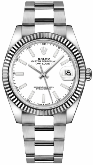 Datejust 41 White Dial Gold & Steel Men's Watch 126334-0009