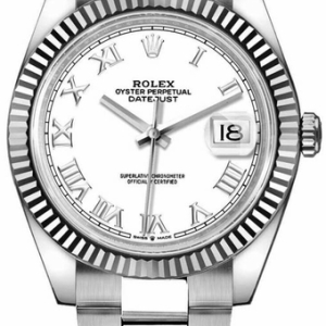 Datejust 41 White Dial Oyster Bracelet Men's Watch 126334-0023