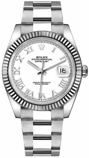 Datejust 41 White Dial Oyster Bracelet Men's Watch 126334-0023