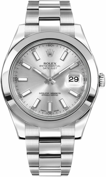 Datejust II 41 Silver Dial Men's Automatic Watch 116300-0007