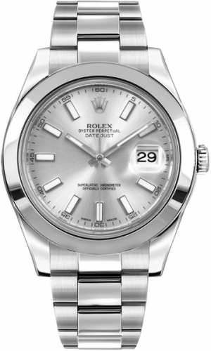 Datejust II 41 Silver Dial Men's Automatic Watch 116300-0007