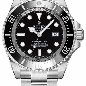 Deepsea Black Dial Oystersteel 44mm Men's Watch 116660-0001