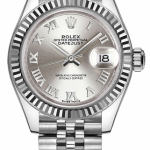 Lady-Datejust 28 Silver Roman Numeral Dial Women's Watch 279174-0007