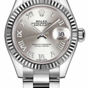 Lady-Datejust 28 Silver Roman Numeral Women's Watch 279174-0008