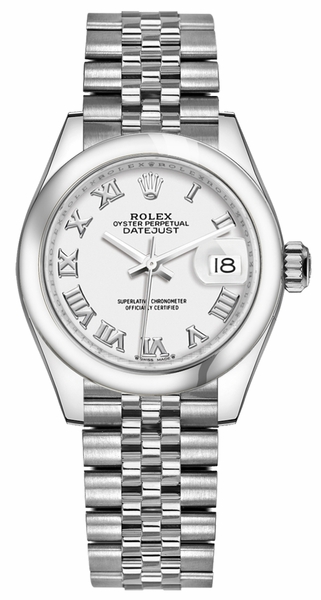 Lady-Datejust 28 White Roman Numeral Dial Watch 279160-0015