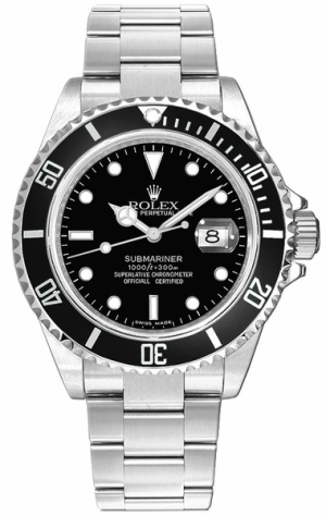 Submariner Date 40mm Oystersteel Black Dial Men's Watch 16610