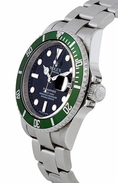 Submariner Date Stainless Steel Kermit Black Dial Men's Watch 16610